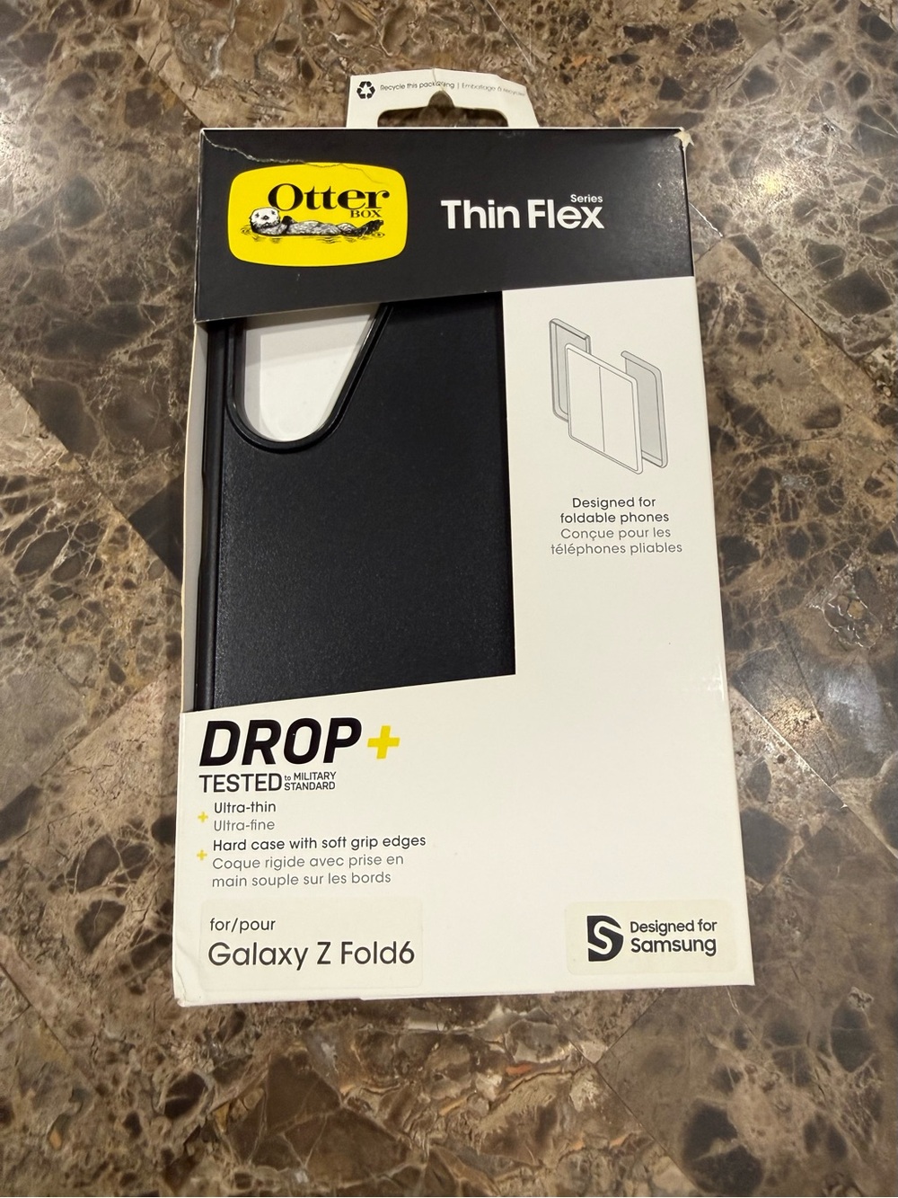 New OtterBox Thin Flex Black Case for Galaxy Z Fold6